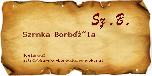 Szrnka Borbála névjegykártya